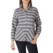 Tru Luxe Stripe Half Snap Pullover, Size M