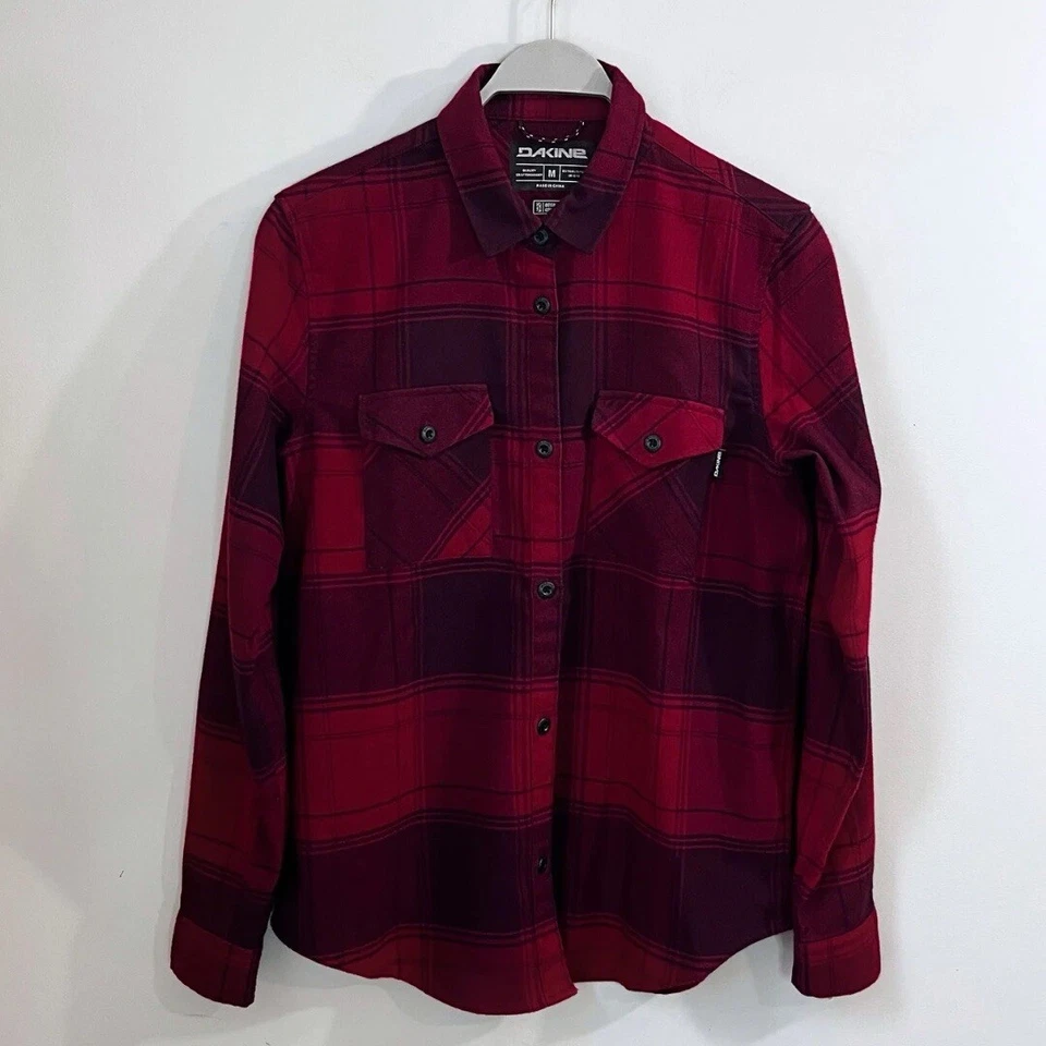 Camisa para mujer Dakine Noella Tech de franela M roja a cuadros $75 usada en excelente estado DWR control de olores Foto 2 de 4
