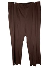 Denim Co. Pants Signature Easy Flex Twill Wide-Leg Trouser Brown Petite XL New