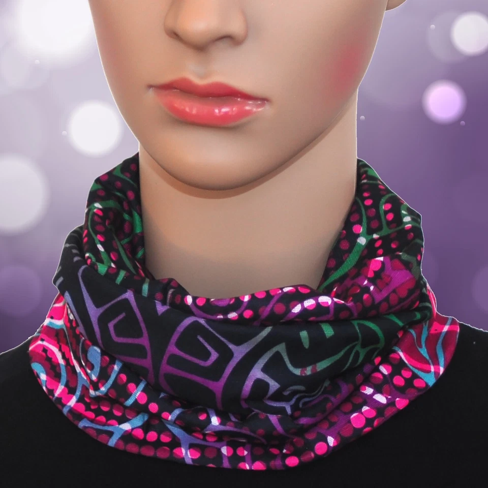 Colorful Tubular FACE MASK Neck Gaiter Cover Shield Reusable Bandana Headscarf - Image 3 of 4