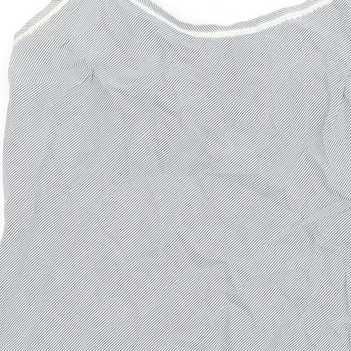 Mango Womens Blue Striped Cotton Camisole Button-Up Size M Scoop Neck - Picture 9 of 10