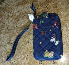 Vera Bradley RFID Smartphone Wristlet Blue Snow Globe Motives NWT