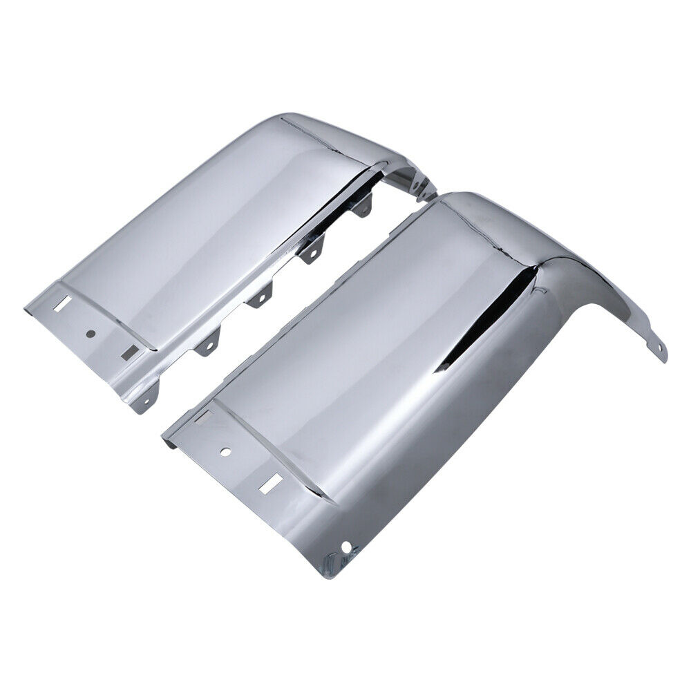 Rear Bumper End Caps Set For 0713 Chevy Silverado & GMC Sierra Chrome