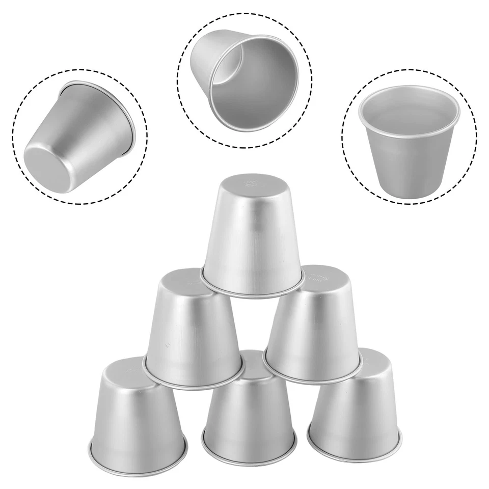6x Stampi Per Creme Da Dessert Per Budini In Alluminio Per Stampini In Alluminio - Immagine 3 di 4