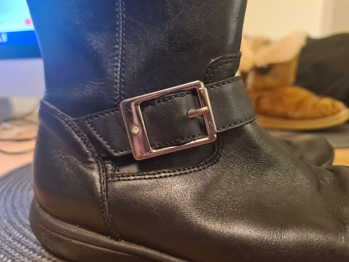 Stivali Scolastici Clarks Venture Moon – Pelle Nera, Taglia UK 12 (EU 30), Bambina