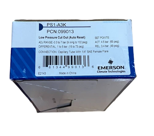 Emerson PS1-A3K Climate Technologies Flow Control Switch (PCN: 099013)