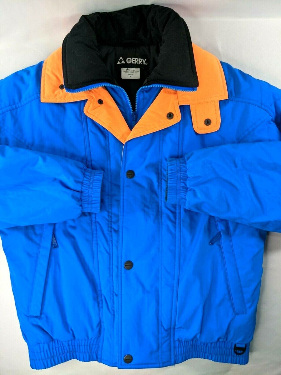 Gerry Vintage Winter Jacket Orange Blue Colorblock Mens