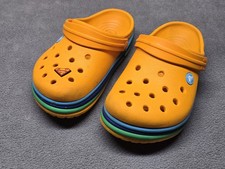 Kids J3 Crocs Rainbow Crocband Clogs Orange Soft Comfort Youth