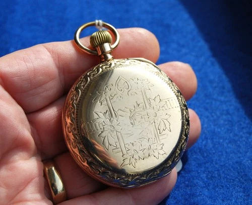 Lovely Antique Waltham G/Filled Hunter Pocket Watch. Size 16,  Runs.  1895.