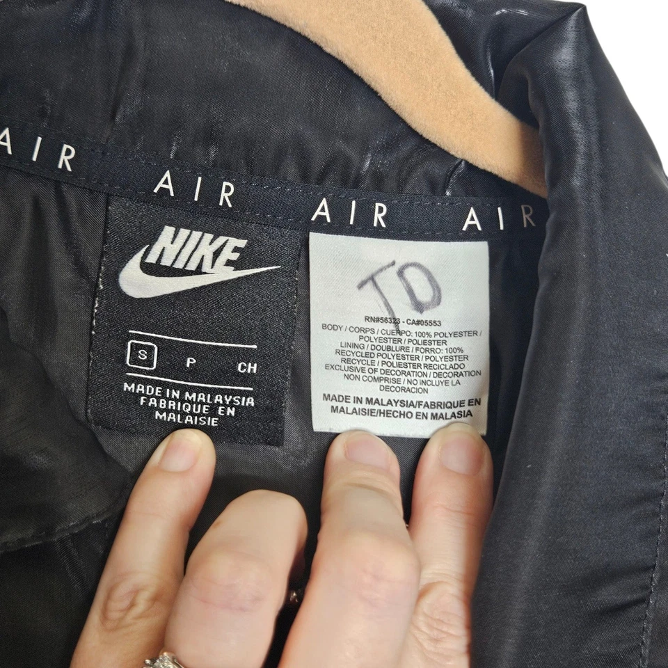 Chaqueta corta para mujer Nike Air negra verde transparente cremallera ligera S de gran tamaño Foto 4 de 4