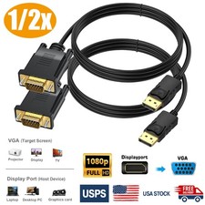 1/2 Pack DisplayPort to VGA Cable, Display Port DP to VGA Adapter Cord M to M HD