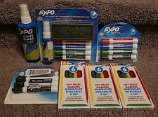 11 - EXPO 18 - ALEX Dry Erase Markers w/ 2 - White Board Care Sprays Eraser