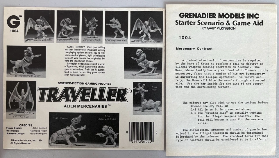 Grenadier 25mm Traveller ALIEN MERCENARIES complete with Starter Scenario - Image 3 of 3