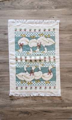 Vtg 80s Geese Goose Kitchen Dish Towel Cottagecore Grannycore 