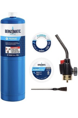 BernzoMatic Basic Torch Plumbing Kit blowtorch + propane + solder + flux WPK2301