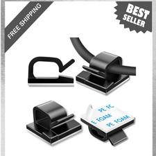 100 Pcs Cable Clips Adhesive Wire Organizer Clips Self Adhesive Hooks for Office