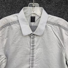 Prada Dress Shirt Mens 42 Solid Gray Long Sleeve Button Up Casual Preppy Luxury