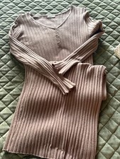 Inherit Clothing Co Cassie Ribbed Knit Midi Dress, Chocolate Brown, Size Large
