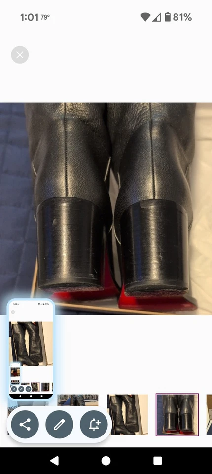 Christian Louboutin Karinana Bota Alta Negra Foto 3 de 4