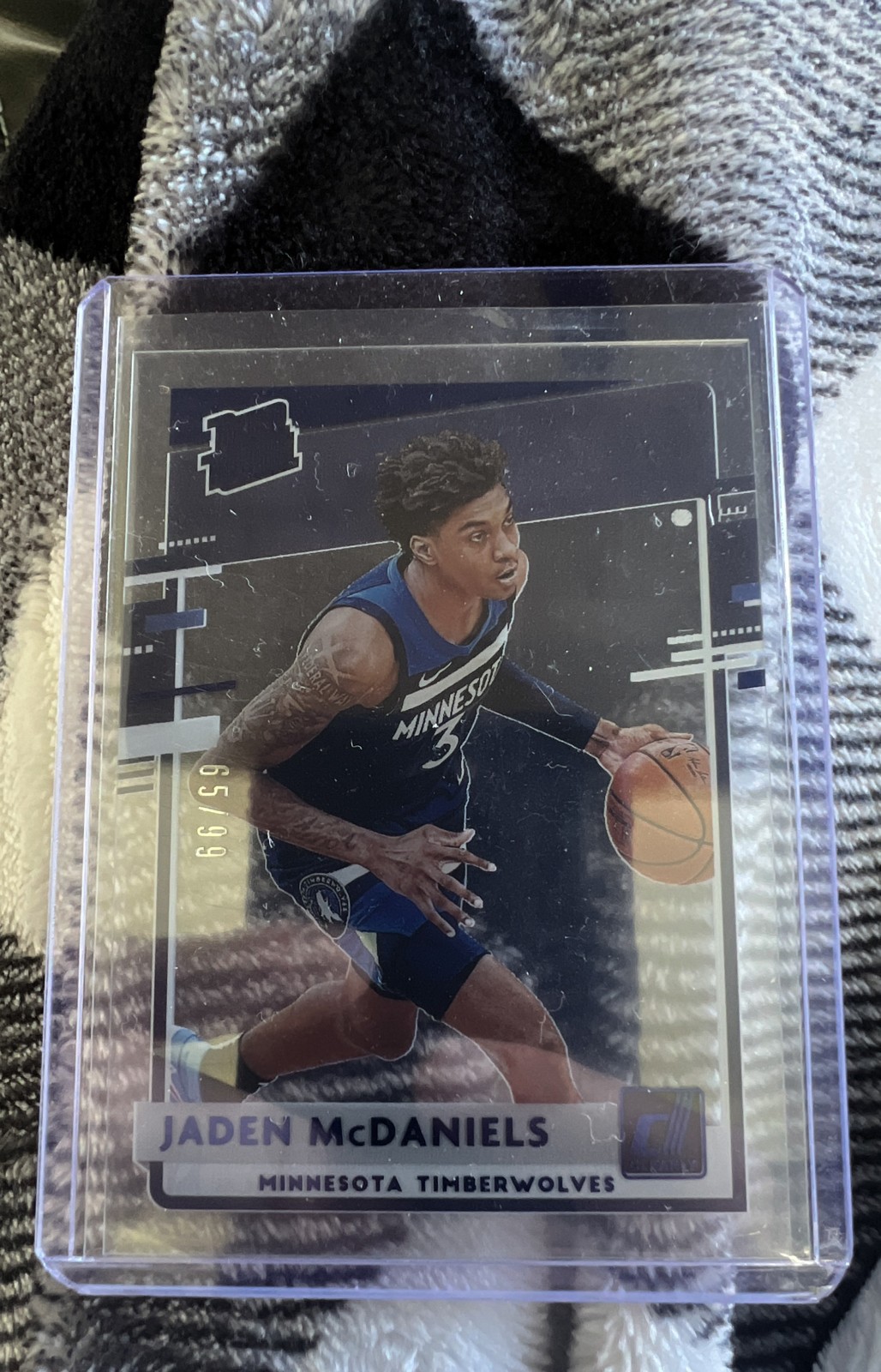 2020-21 Panini Clearly Donruss - Rated Rookie Jaden McDaniels #93 Blue /99 (RC)