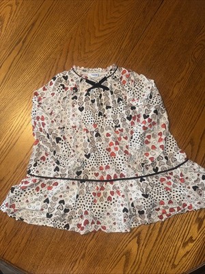 Mayoral LS Dress w/Ruffles at Bodice & Hem, Heart Multi Print - Size 4