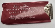 1960s Vintage Raincap In Red Vinyl Pouch Promo Sample For Businesses
