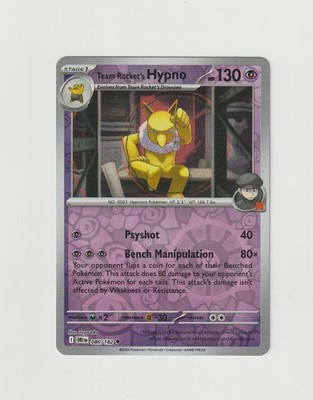 Team Rocket's Hypno 080/182 Reverse Holo UC Destined Rivals NM Pokemon