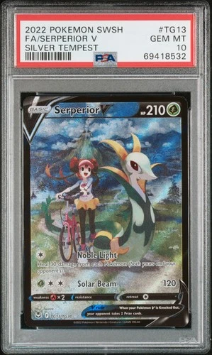 2022 Pokemon SWSH Silver Tempest #TG13 FA Serperior V PSA 10 Gem Mint With Rosa