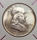 1959-D Franklin SILVER Half Dollar AU+ Coin Amazing Condition For It’s Age