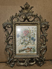 Antique brass picture frame features intricate leaf motifs in Art Nouveau — photo 1
