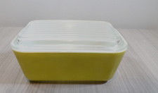Vintage Avocado Green Pyrex Ovenware 0502 1 1/2 Pt. w/Clear Lid Made in U.S.A.