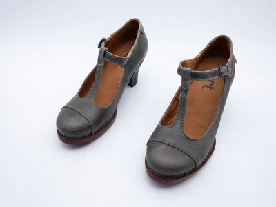 Art. Escarpins Femmes Élégant Chaussure Basse Talon Schuh Gris Taille 38 Eu Art - Photo 1/4