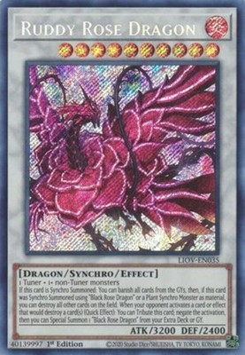 Ruddy Rose Dragon - LIOV-EN035 - Secret Rare - 1st Edition Lightly Played, Engli