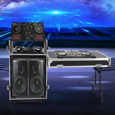 14U 2-Tiers DJ Free Standing Cabinet Rack Network Stereo Rack 300kg/661.39lbs