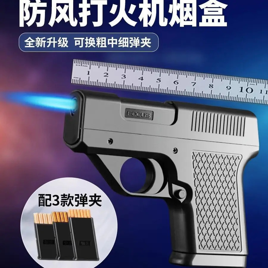 New Universal Gas Lighter Clip Gun Type Butane Three Capacity Cigarette Holder
