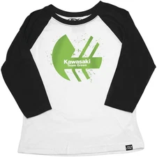 Factory Effex Kawasaki Cased Youth Baseball Shirt Black/White, Large 22-83114