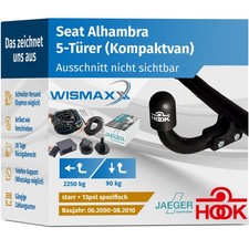 HOOK ANHÄNGERKUPPLUNG starr für Seat Alhambra 7V8, 7V9 00-10 +13pol SPEZIFISCH