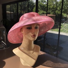 SMALL 55 CM JACQUES VERT PINK SPECIAL OCCASION WIDE BRIM HAT MADE UK 21.25" CIRC