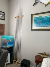 Custom Fishing Rod Rack, Solid Maple Wood  7 Rods, 16 Inches