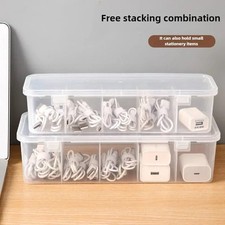 Transparent Cable Organizer Box Dustproof Card Storage Case with Lid