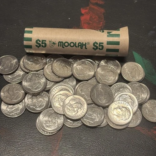 2024-P Roosevelt Dime Roll Low Mintage VF-BU $5 Face Value. Found in bank rolls