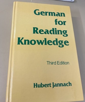 German for Reading Knowledge 3rd Edition Jannach Hubert Perdue University Hard
