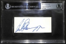 Arnold Schwarzenegger VINTAGE Signed Cut 1988 Beckett Slab