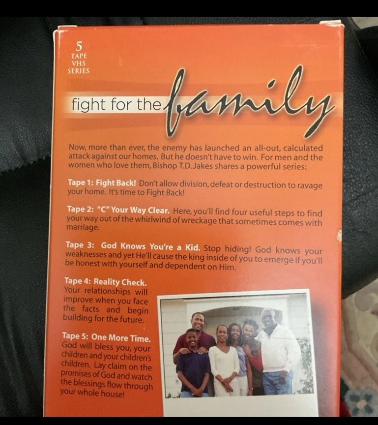Bishop T.D. Jakes Fight For The Family VHS 5 Tape Series The Potters House EUC - Image 2 of 4