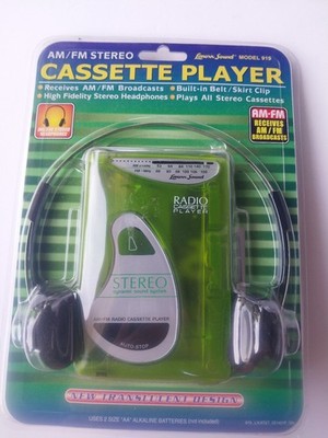 Lenoxx Sound vintage portable AM/FM stereo cassette player (clear green) # 919