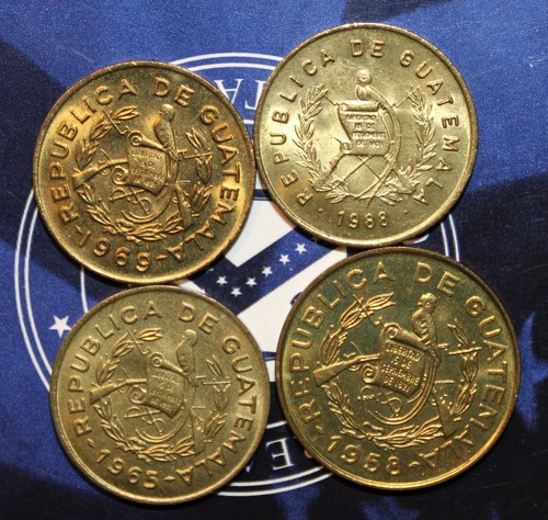 Guatemala 1 Centavos 1958 1965 1969 1988 LOT OF 4 [[[T662