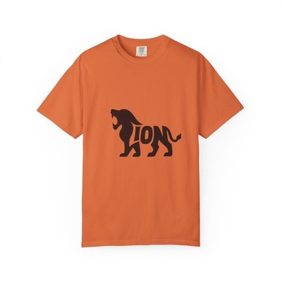 Artistic Unisex Lion Silhouette T-Shirt, Creative Graphic Design Tee, Bold Contr