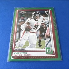 Panini Donruss 2025 Kyle Pitts Press Proof Green #116 Atlanta Falcons NFL Card