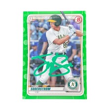 Tyler Soderstrom Signed Card 2020 1st Bowman Green Base Auto Autographed A’s /99