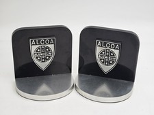 Alcoa Logo Aluminum Bookends Collectible Vintage RARE